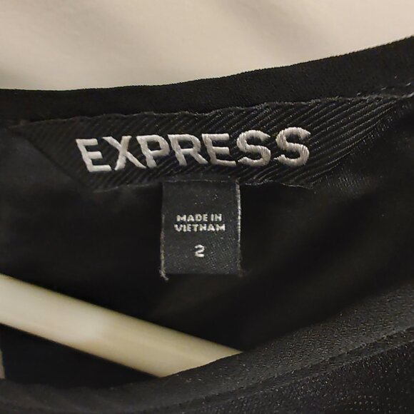 Ladies EXPRESS Black With Gold Dots Dress - Size 2 - Excellent Condition - Picture 4 of 5